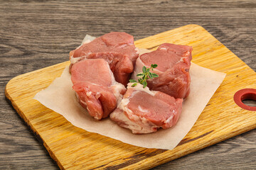 Raw pork tenderloin for cooking