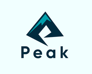 abstract P peak initial logo icon symbol template illustration
