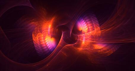 3D rendering abstract colorful fractal light background