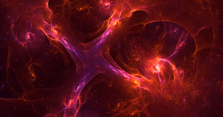 3D rendering abstract colorful fractal light background