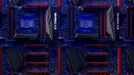 motherboard 3d render pattern