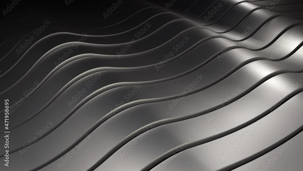 Aufkleber modern 3d illustration of surface with many waving lines, computer generating abstract background
