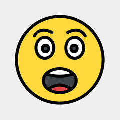 Shock emoji icon vector illustration in filled line style, use for website mobile app presentation
