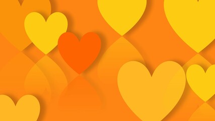 yellow and orange abstract background, with heart pattern. modern geometry background
