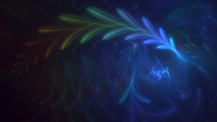 3D rendering abstract colorful fractal light background