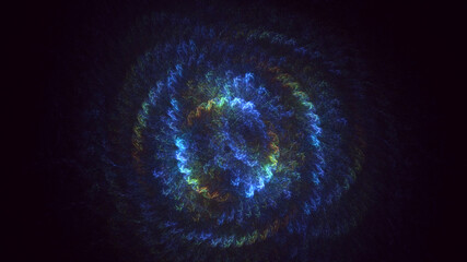 3D rendering abstract colorful fractal light background