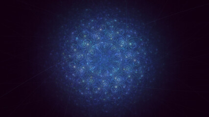 3D rendering abstract colorful fractal light background