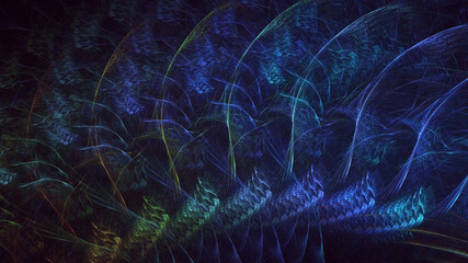 3D rendering abstract colorful fractal light background