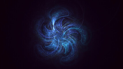 3D rendering abstract multicolor fractal light background