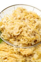 Pickled Chinese cabbage on white background