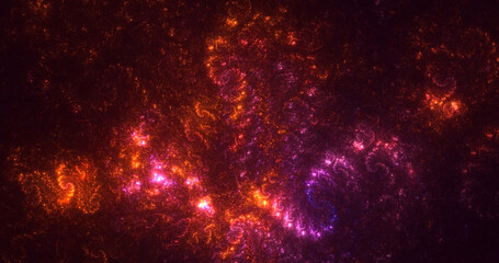 Naklejka premium 3D rendering abstract multicolor fractal light background