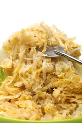 Pickled Chinese cabbage on white background