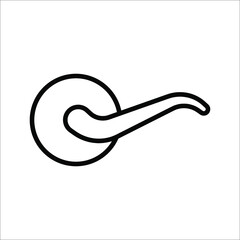 Door handle with key hole vector icon for security on white background. color editable