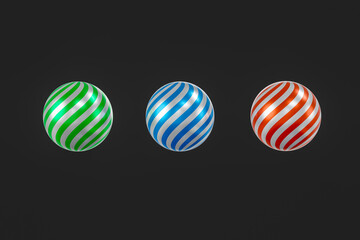 Decorative balls for christmas isolated on transparent background ,3D rendering.