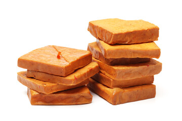 Tofu on white background 