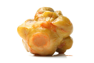 hot pickled mustard tuber on white background 