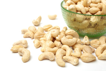 Cashew on white background 