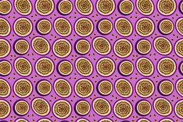 seamless pattern with passion fruit slice