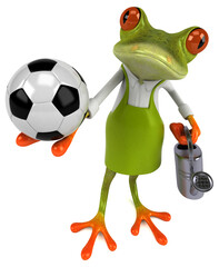 Fun frog gardener - 3D Illustration