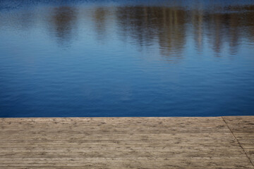 Wooden pier with blue sea