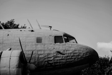 part of an old vintage airplane
