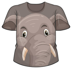 Front of t-shirt with elephant pattern