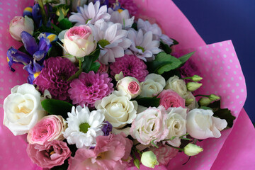 Beautiful spring bouquet of flowers. Congratulations to mom on her birthday or birthday