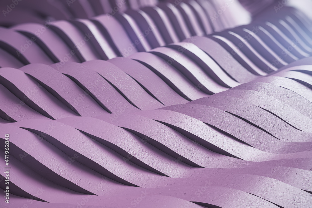 Poster Abstract purple swirl backdrop. Design, abstraction and creativity concept. 3D Rendering.