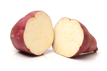sweet potatoes on the white background