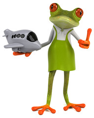 Fun frog gardener - 3D Illustration