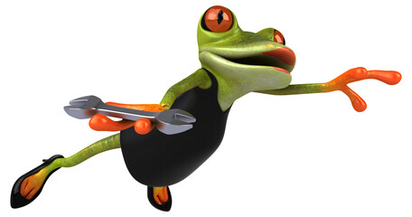 Fun frog - 3D Illustration