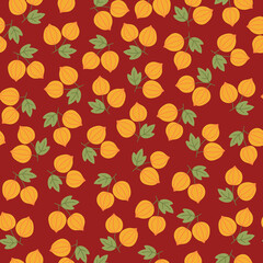 Seamless pattern with physalis.