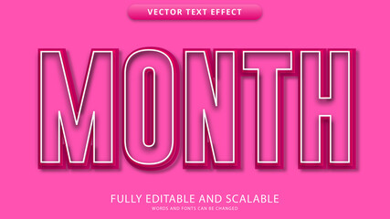 month text effect editable eps file