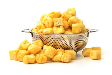 Tofu bubble on the white background 