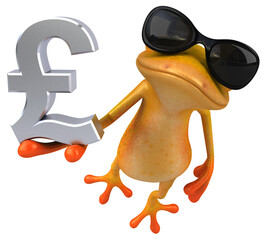 Fun yellow frog - 3D Illustration