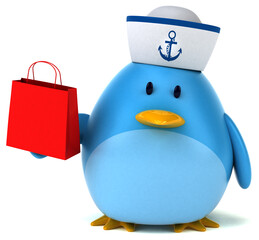 Naklejka premium Blue bird - 3D Illustration