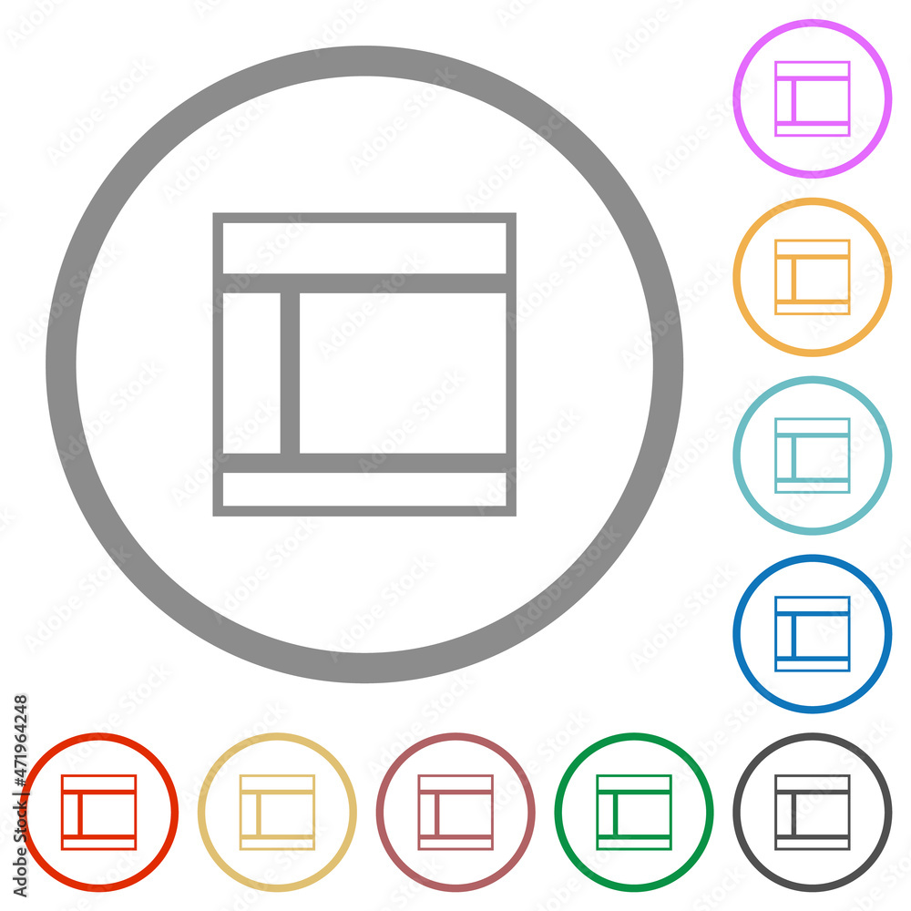 Poster two columned web layout outline flat icons with outlines