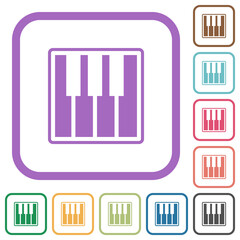 Piano keyboard alternate simple icons