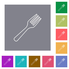 Single fork square flat icons