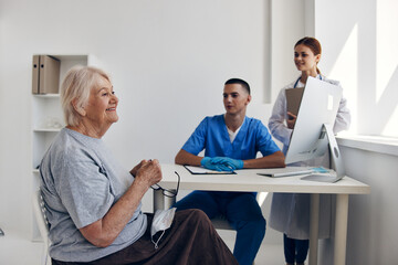 old woman communication with a doctor health care