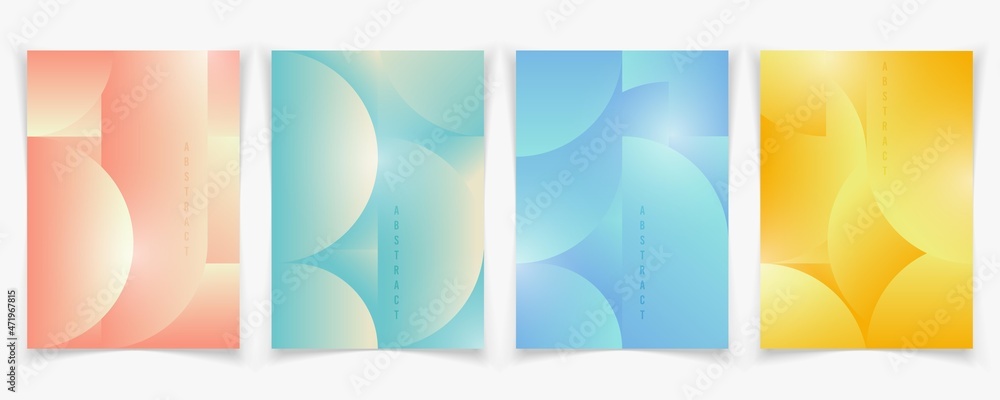 Poster abstract gradient color style of colorful with soft light geometric artwork template. overlapping de