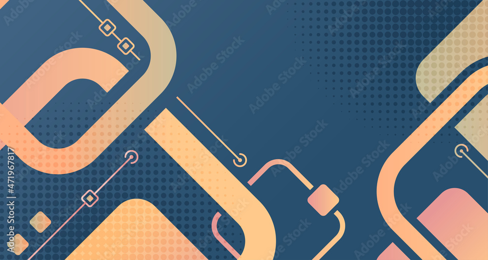 Poster abstract geometric gradient colors with halftone artwork template. overlapping for presentation back