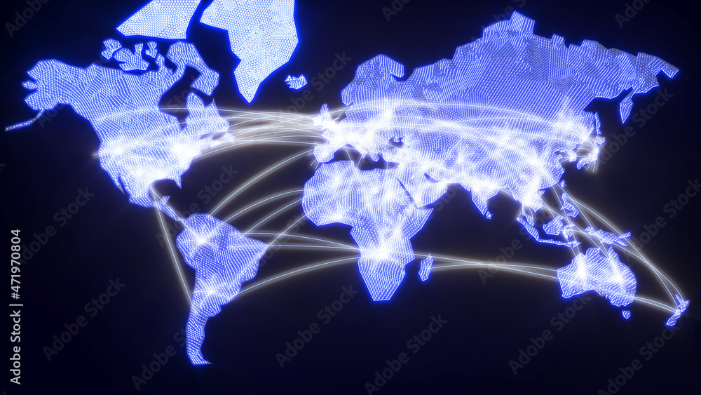 Poster communication through images 3d illustration, network world picture hologram, network image computer