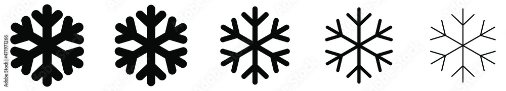 Poster snowflake icon. set of abstract snowflakes. vector illustration. black snowflake icon isolated