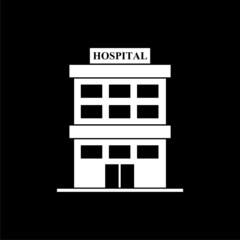 Obraz premium Hospital building icon isolated on dark background