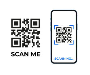 QR code scan on phone screen, scan me template.