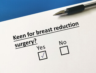 Fototapeta premium Questionnaire about surgery