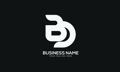 Alphabet BD or DB abstract monogram vector logo template