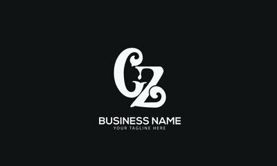 Fototapeta premium Alphabet CZ or ZC abstract monogram vector logo template
