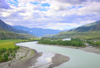 Fototapeta na wymiar Katun Valley in the Altai Mountains
